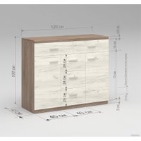 Комод Миркомодоф Милтон 15 (дуб винтаж оксид/дуб крафт белый)