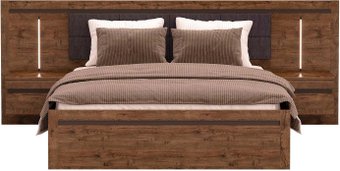 Кровать Black Red White Kada S404-LOZ160x200 с подъемным механизмом c мягким элементом (дуб april)