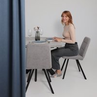 Кухонный стол Мамадома Leonel-130 раздвижной 130-165х85 (серый сланец/черный)