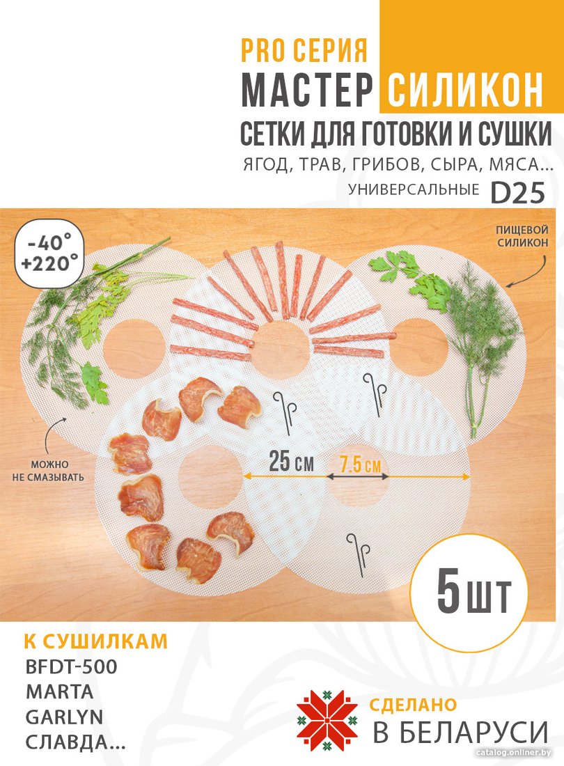 Поддон Сам Себе Шеф силиконовый сетчатый 25 см (5 шт)