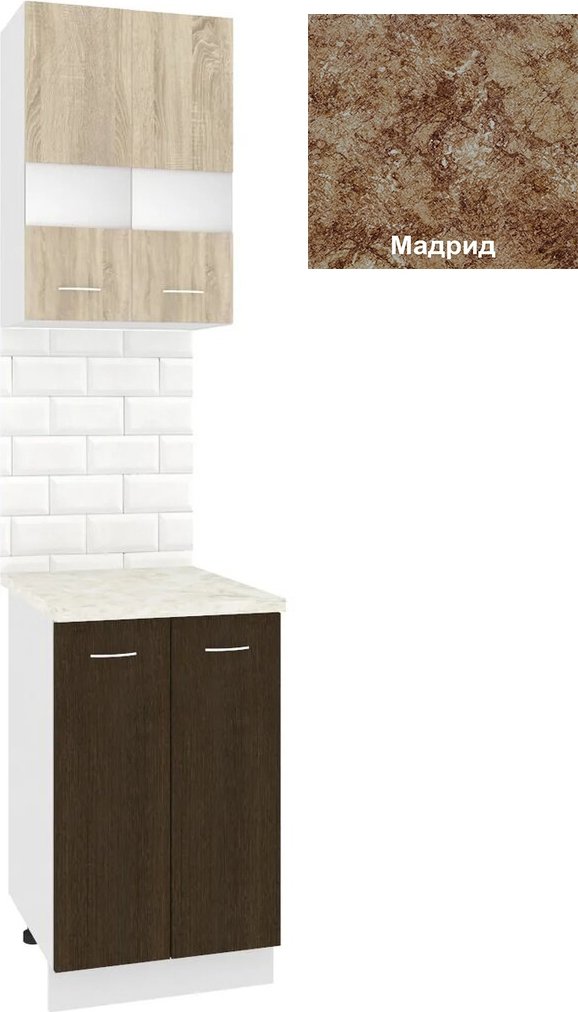 

Готовая кухня Кортекс-мебель Корнелия Экстра 50р2д (дуб сонома/венге/мадрид)