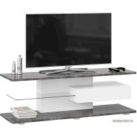 Тумба Трия ТВ Diamond тип 1 (белый/ателье темный глянец)