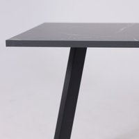 Кухонный стол ЭлиГард Solo 102x67 (мрамор неро маркина/черный)