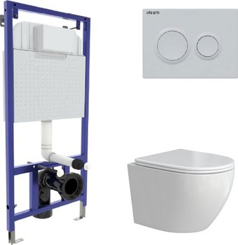 Унитаз подвесной Berges Wasserhaus Okus Rimless + Visam Slim 525 EX-043391 (с сиденьем)