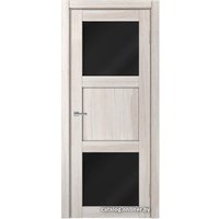 Межкомнатная дверь MDF-Techno Dominika 805 80x200 (лиственница белая, стекло лакобель черный)