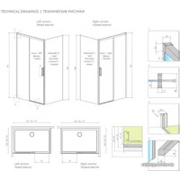 Душевой уголок Radaway Idea Black KDJ 387040-54-01L + 387050-54-01R