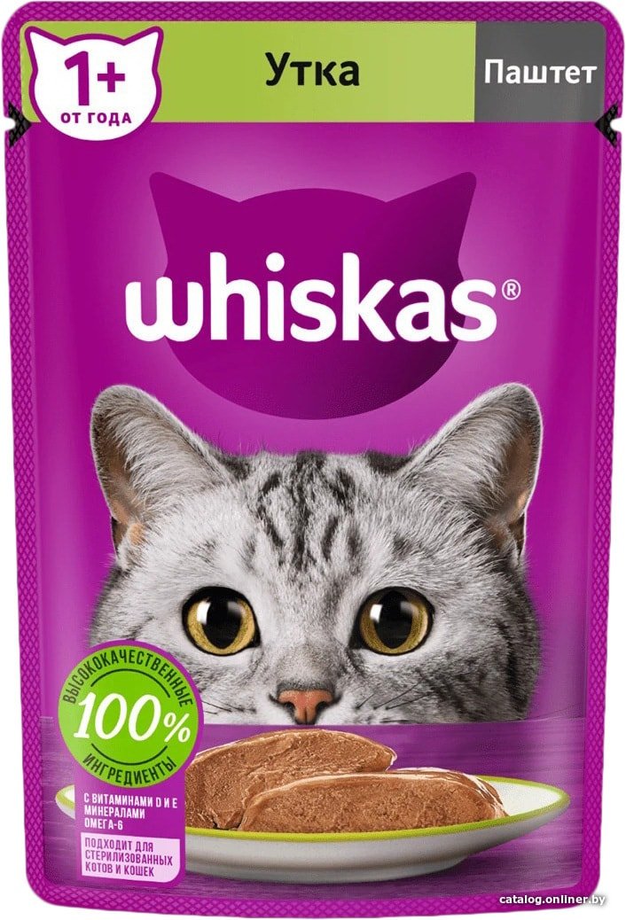 Пресервы Whiskas Паштет с уткой 75 г