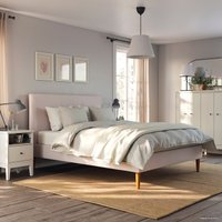 Кровать Ikea Иданэс 200x160 (бледно-розовый, гуннаред) 104.589.46