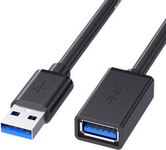 Кабель USBTOP USB 3.2 Gen1 Type-A - USB 3.2 Gen1 Type-A (F-M, 2 м, черный)