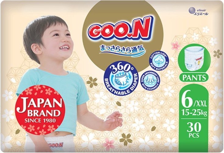 

Трусики-подгузники Goo.N Pants Premium Soft 6 2XL 15-25 кг (30 шт)