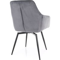 Стул с подлокотниками Signal Servio Velvet Bluvel 14 (серый/черный)