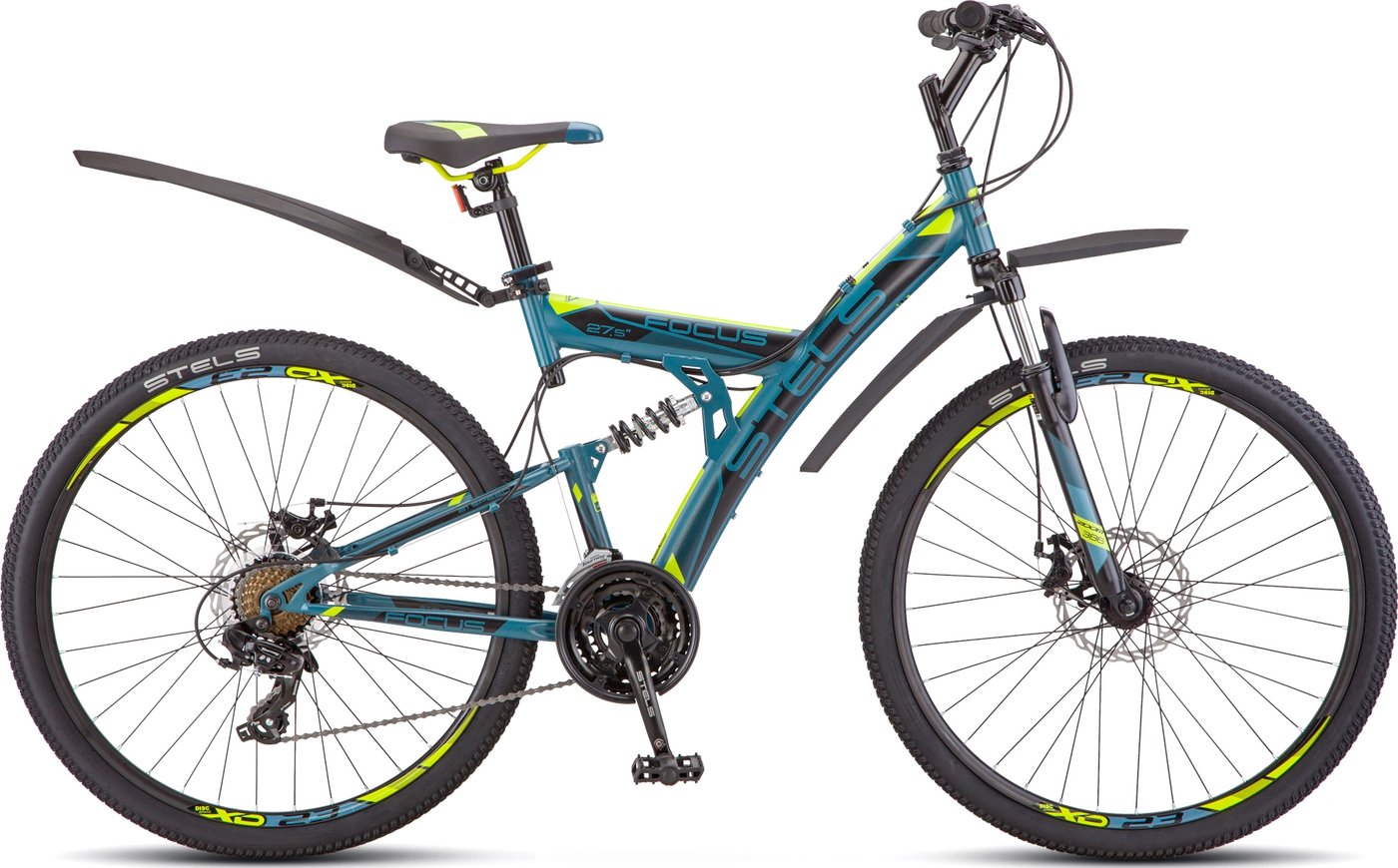 

Велосипед Stels Focus MD 27.5 21-sp V010 2019 (серый/желтый)