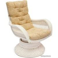 Кресло-качалка TetChair Andrea Relax Medium с подушкой (белый/рубчик кремовый)