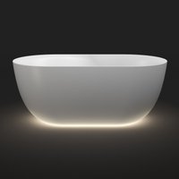 Ванна Wellsee Chic Riviera 179x85 23680602R (отдельностоящая ванна с подсветкой белый глянец, экран, ножки, сифон-автомат глянцевый белый)