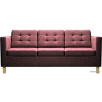 Диван Brioli Дилли клетка Д трехместный (рогожка, J10 сиреневый/светлые н.)