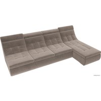 Модульный диван Лига диванов Холидей люкс 105556 (велюр, коричневый)