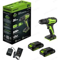 Дрель-шуруповерт Greenworks GD24DD35K2 3704007CUC (с 2-мя АКБ)