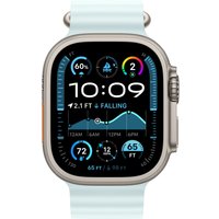 Умные часы Apple Watch Ultra 2 LTE 49 мм (титановый корпус, титановый/светло-голубой, ремешок из эластомера)
