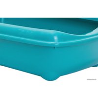 Туалет-лоток Zoom Четвертый с рамкой глубокий 2904бирюз (бирюзовый)