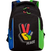 Школьный рюкзак Grizzly RB-452-4f (черный/синий)