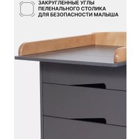 Детский комод Rant Lago Pro 800/4 (moon grey)