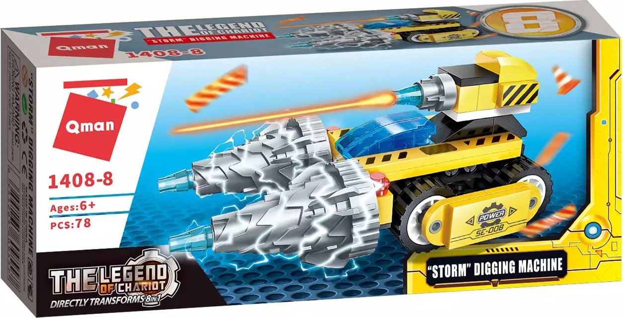 

Конструктор Qman The Legend Of Chariot 1408-8 Землеройная машина Шторм