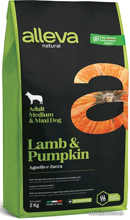Сухой корм для собак Alleva Lamb & Pumpkin Alleva Natural Medium/Maxi (Ягненок с тыквой) 2 кг