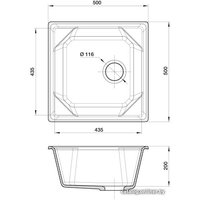 Кухонная мойка GranFest GF-U-500 (песочный)