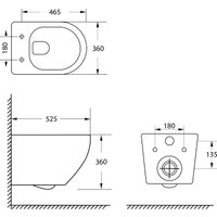 Унитаз подвесной Lauter Vortex 2110830 + GROHE Rapid SL 38772001 с кнопкой (прямоугольная, хром)