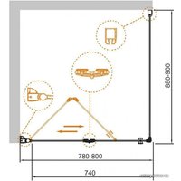 Душевой уголок Cezares ECO-O-ASH-1-80/90-C-Cr