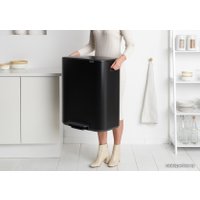 Система сортировки мусора Brabantia Bo Pedal Bin 2 x 30 л (черный матовый)