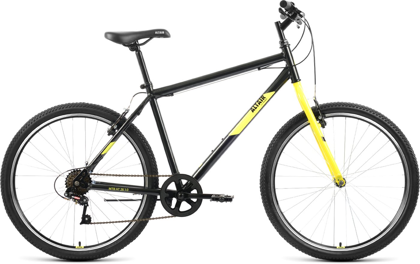 

Велосипед Altair MTB HT 26 1.0 р.17 2022 (черный/желтый)