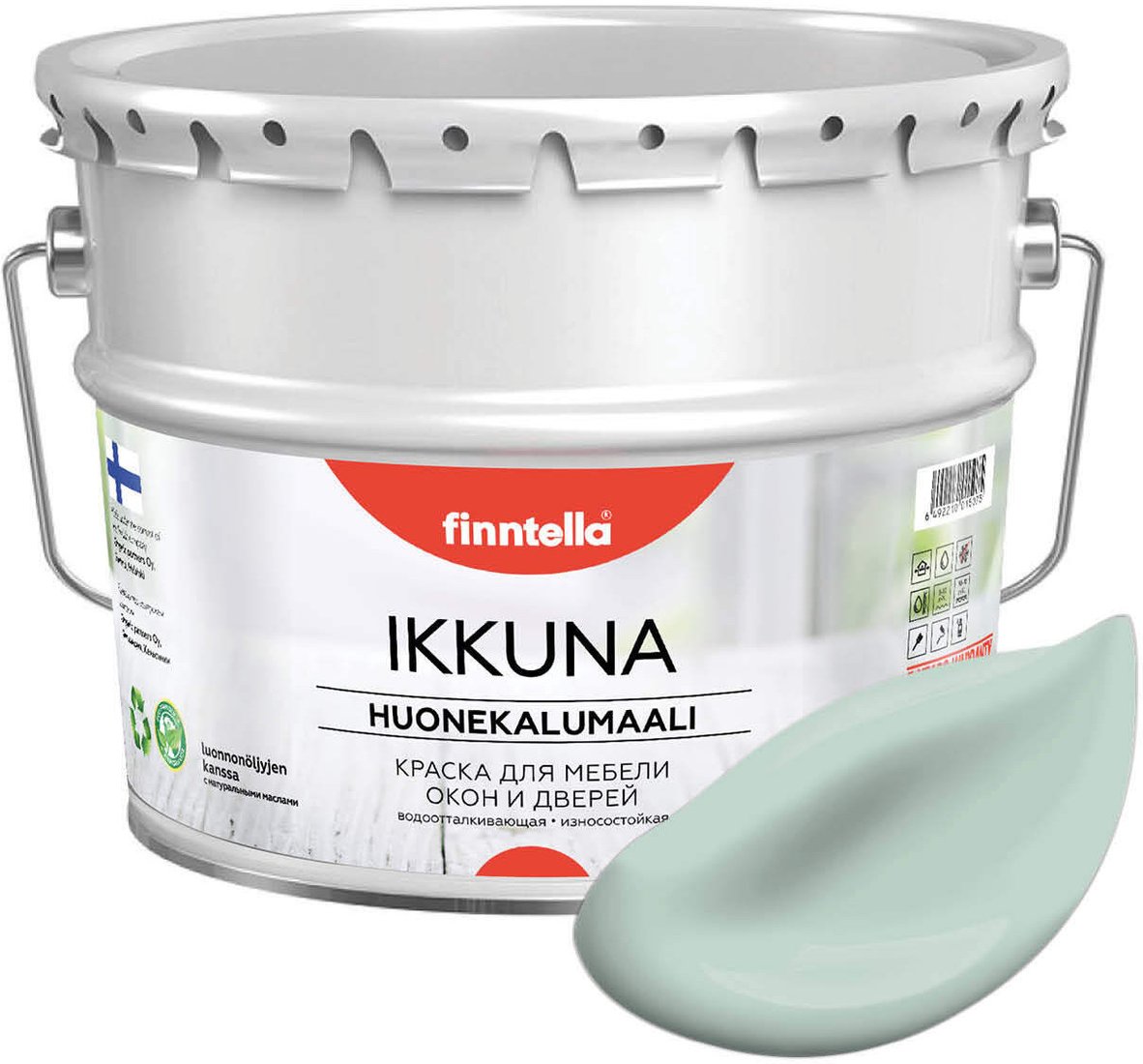 

Краска Finntella Ikkuna Paistaa F-34-1-9-FL038 9 л (бирюзовый)