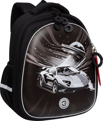 Школьный рюкзак Grizzly RAz-587-8 (черный/серый)