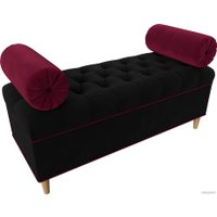 Банкетка Лига диванов Глория 113682 (микровельвет черный/бордовый/бордовый)