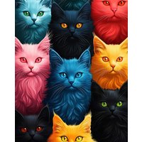 Алмазная мозаика  Феникс+ Цветные коты 70826