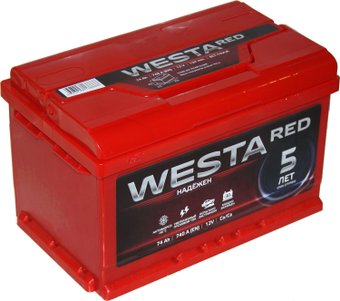 Westa RED 6СТ-74 низкая (74 А·ч)