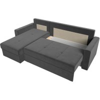 Угловой диван Лига диванов Верона лайт левый (велюр серый)