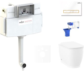 Унитаз приставной Lavinia Boho Relfix Bell Pro 5 в 1 87551011 (белый/золотистый пластик)