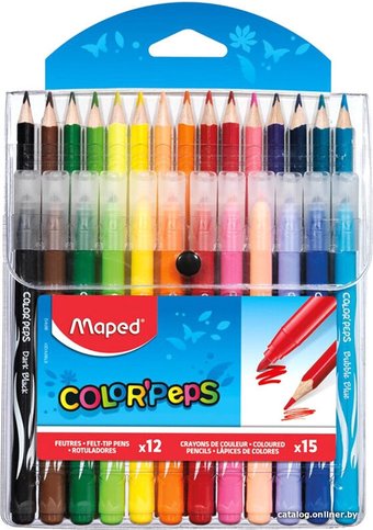 Набор цветных карандашей Maped Jungle с фломастерами 897412 (15 цв)