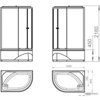 Душевая кабина Domani-Spa Delight 128 High 120x80 L (сатин-матированное стекло/белый)
