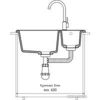 Кухонная мойка GranFest QUARZ Z-09 (темно-серый)