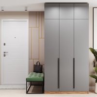 Шкаф распашной Soma Lord Black 3-х створчатый 120x240 (дуб крафт золотой/серый)