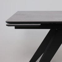 Кухонный стол Lepremo AV 2122 МДФ+керамика раздвижной 1400-2000x850 (серый матовый Larka Grey/черный)