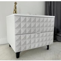 Консольный стол Shtabe Simple 7003 эко (травертин/белый/черный)