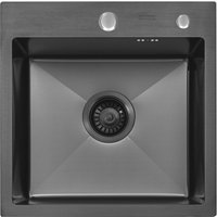 Кухонная мойка ARFEKA ECO AR 450*450 BLACK PVD NANO DECOR MILLET GRAINS (настольная)