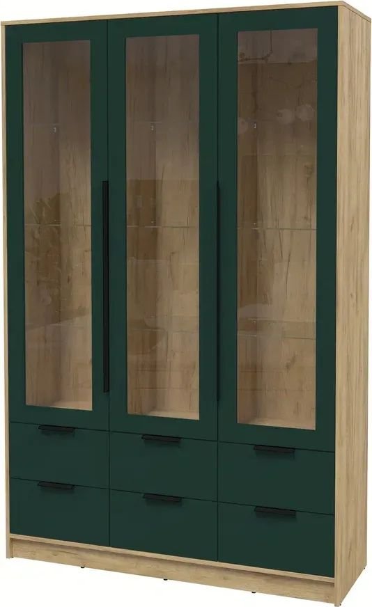 

Шкаф-витрина Интерлиния Концепт КТ-ШВ3 Глосс (дуб золотой/изумруд)