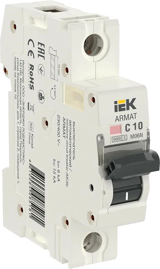 

Выключатель автоматический IEK AR-M06N-1-C010