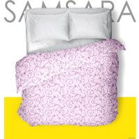 Постельное белье Samsara Завитки розовые 220По-10 205x220 (евро)