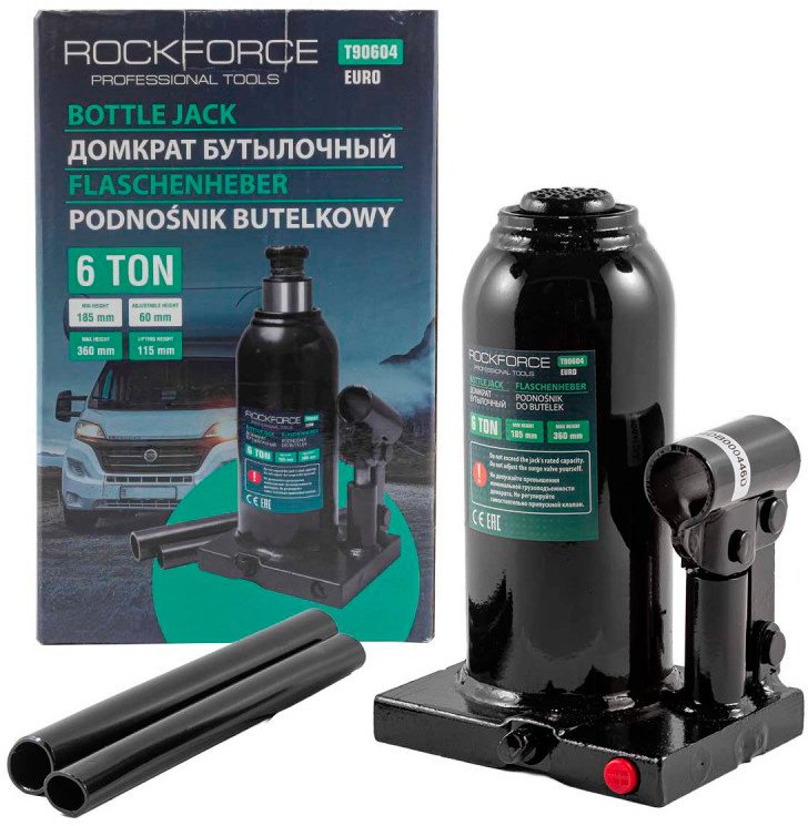 

Бутылочный домкрат RockForce RF-T90604(Euro) 6т